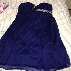 Navy blue prom bling prom dress.